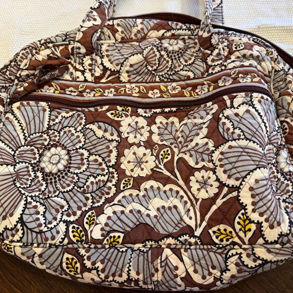 Vera Bradley Diaper Bag Blue and Brown Floral - Picture 3 of 7